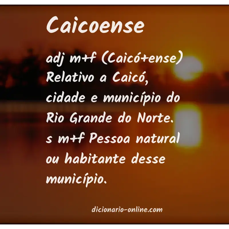 Significado de caicoense