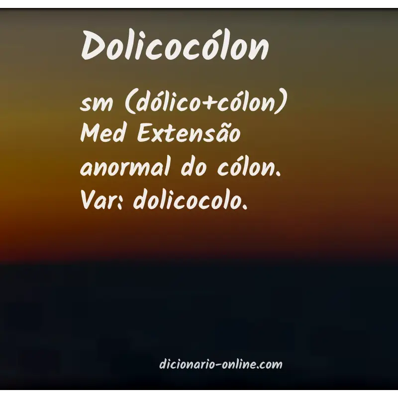 Significado de dolicocólon