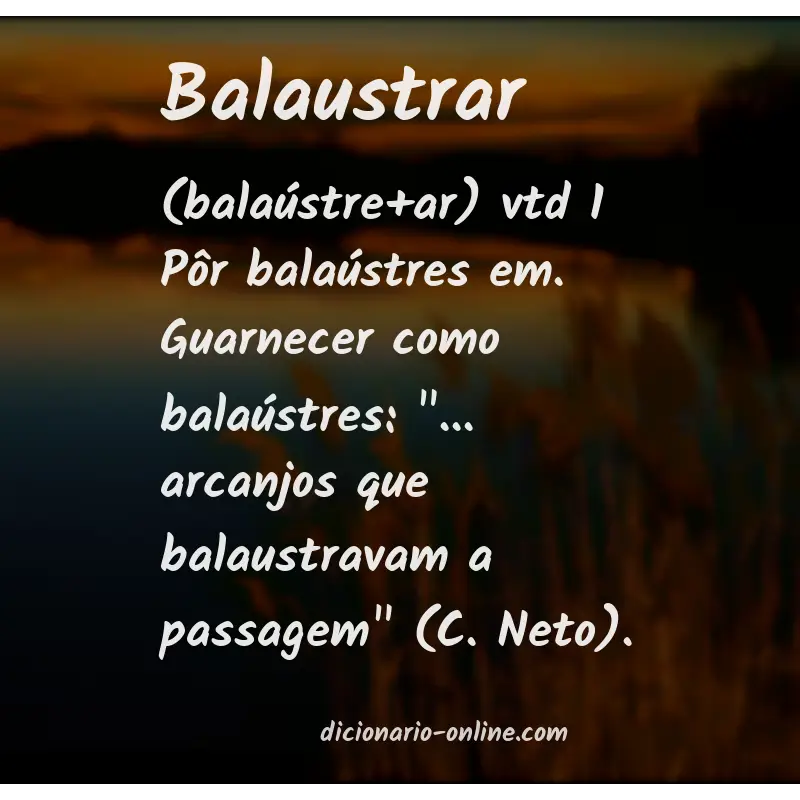 Significado de balaustrar