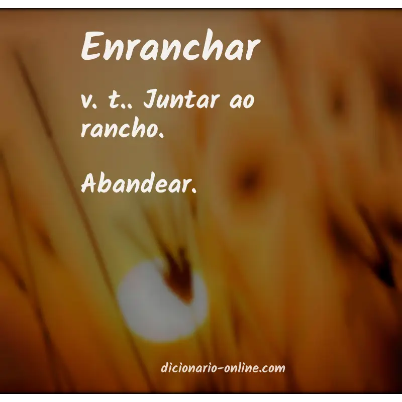 Significado de enranchar