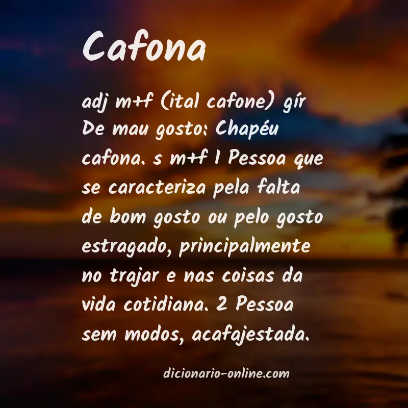 Significado de cafona