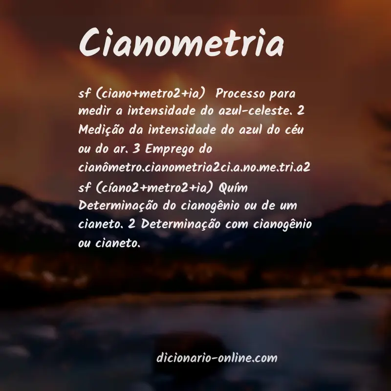 Significado de cianometria