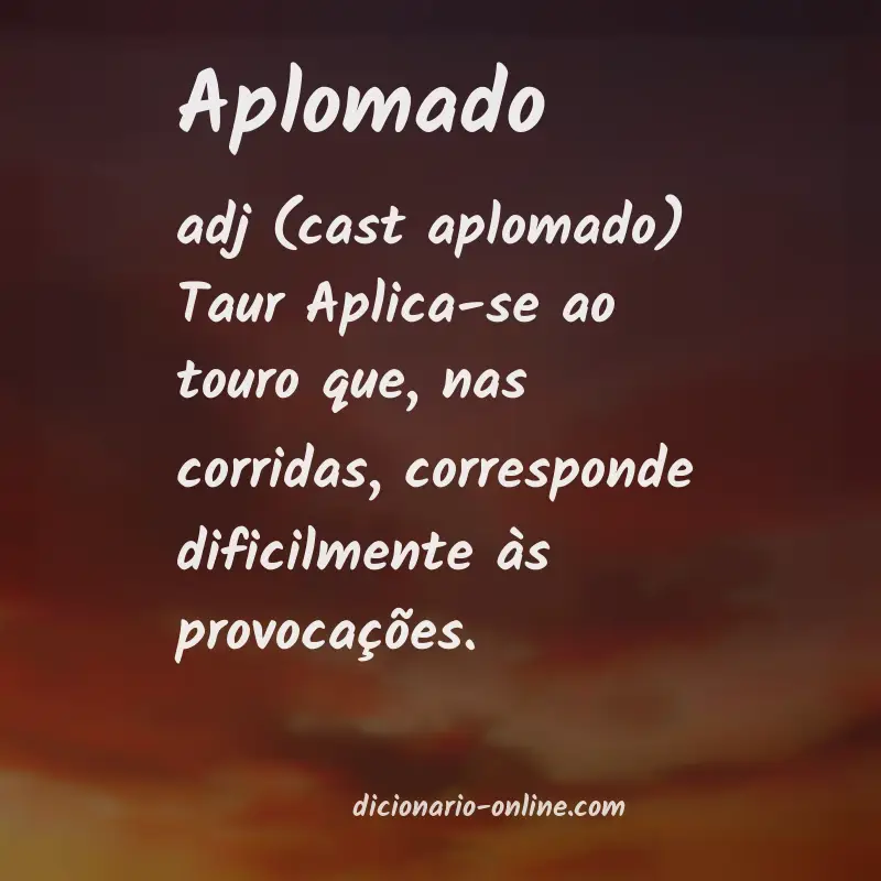 Significado de aplomado