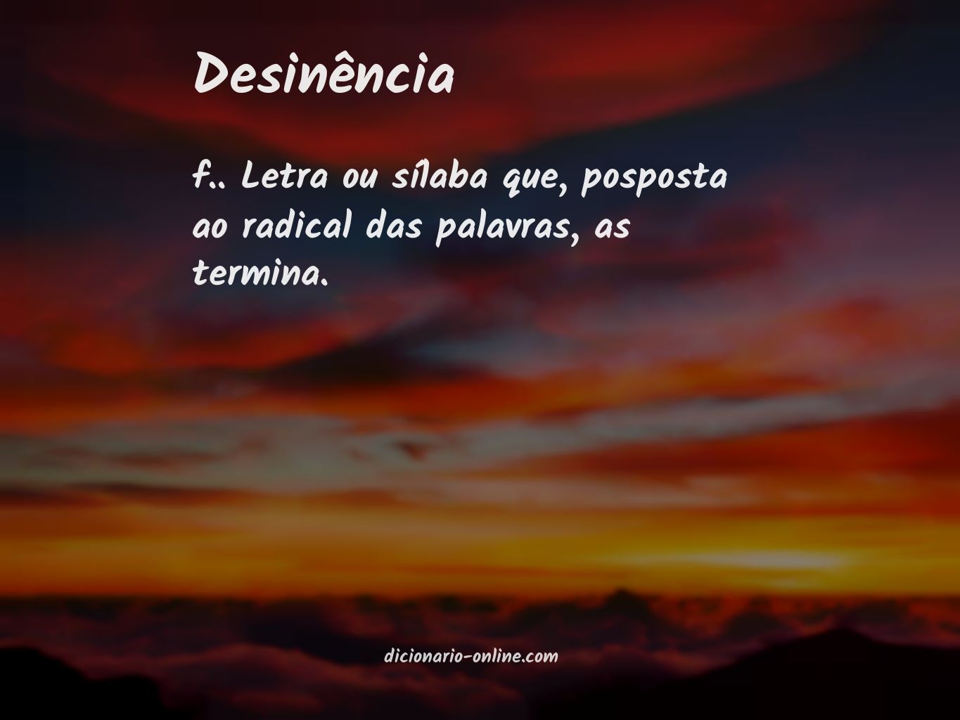 Significado de desinência