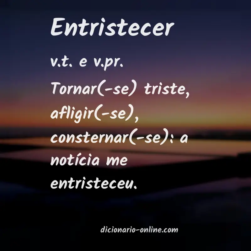 Significado de entristecer
