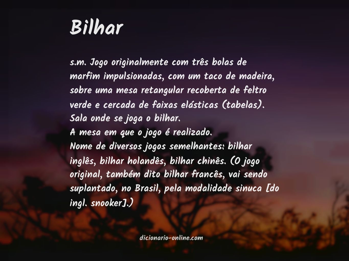 Significado de bilhar