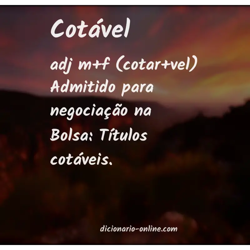 Significado de cotável