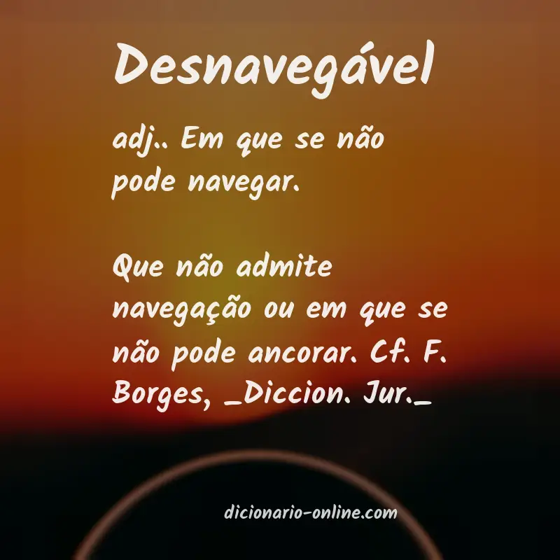 Significado de desnavegável