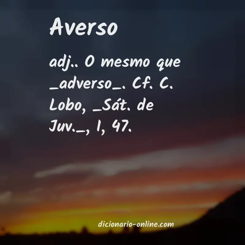 Significado de averso