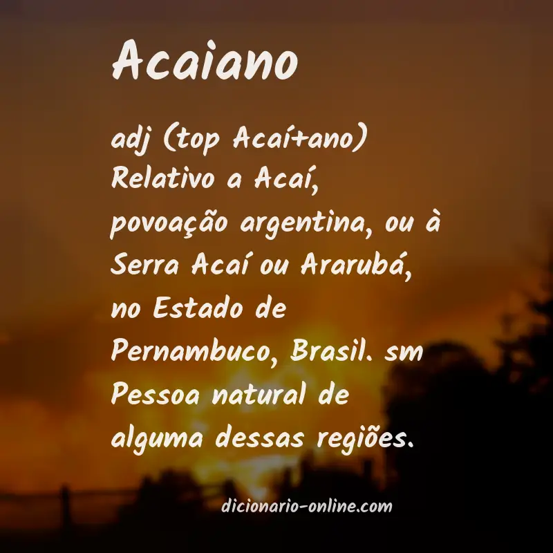 Significado de acaiano