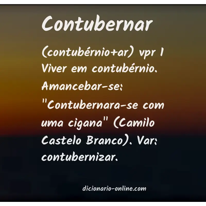 Significado de contubernar
