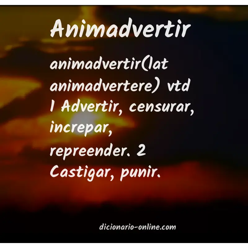 Significado de animadvertir