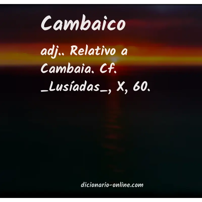 Significado de cambaico