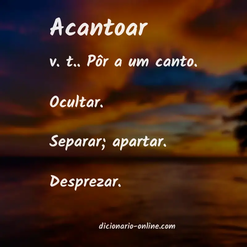 Significado de acantoar