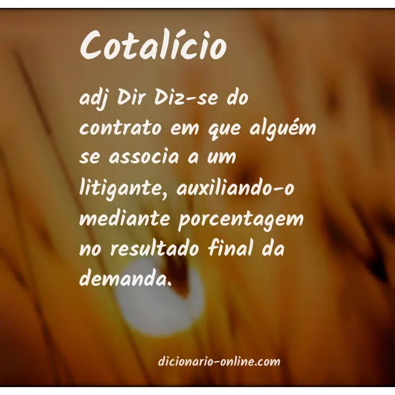 Significado de cotalício
