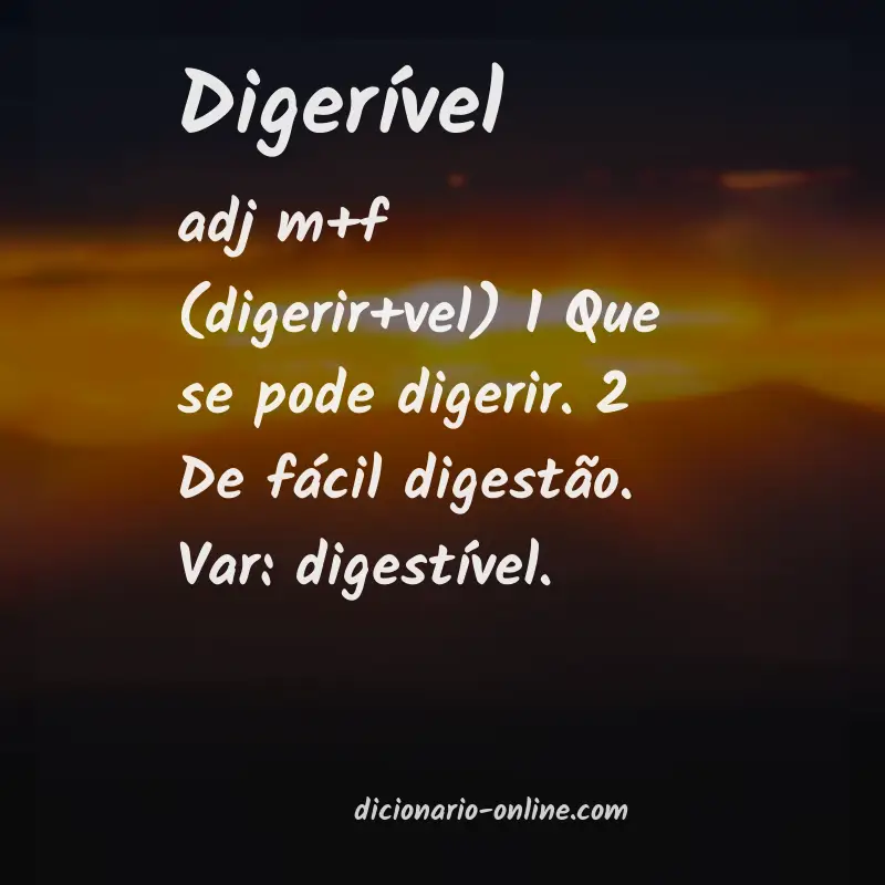 Significado de digerível