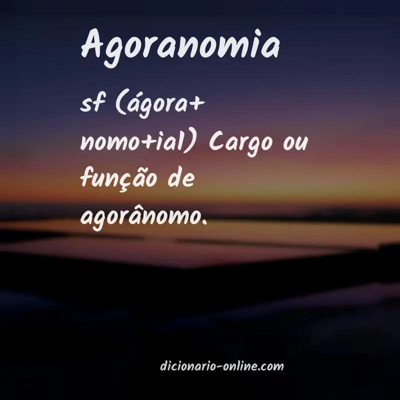 Significado de agoranomia