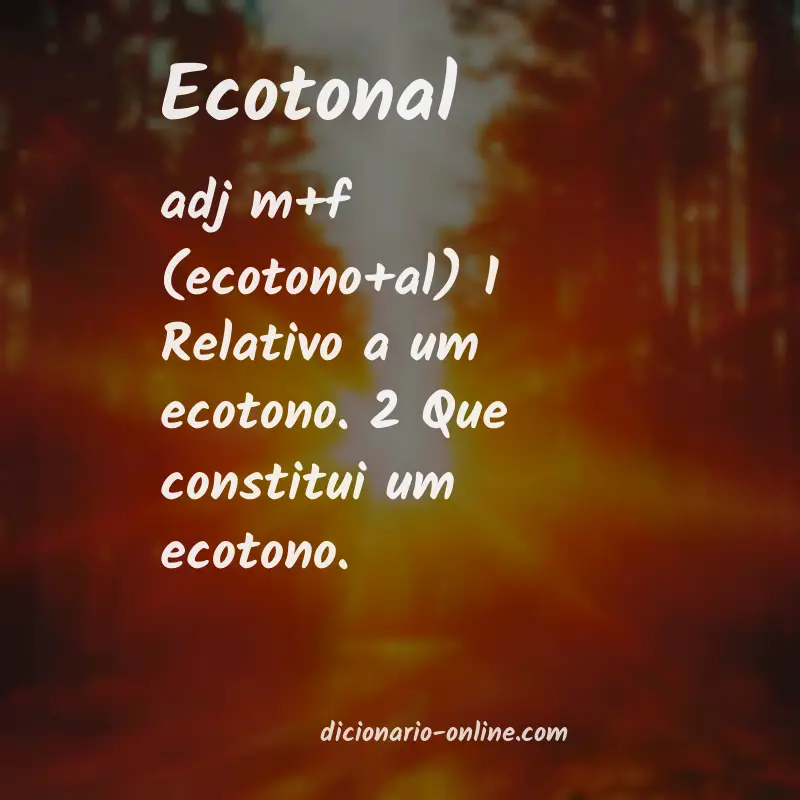 Significado de ecotonal