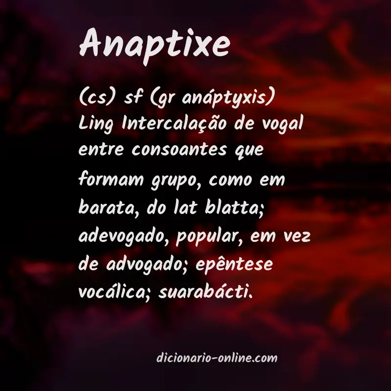 Significado de anaptixe