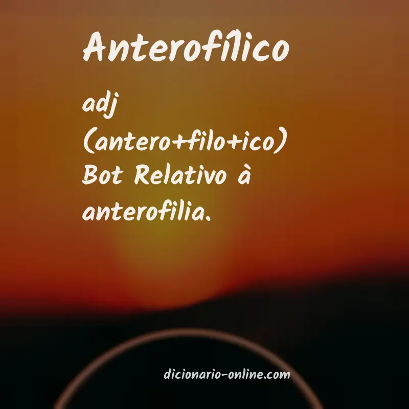 Significado de anterofílico