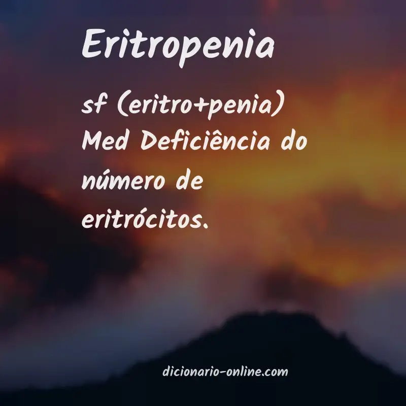 Significado de eritropenia