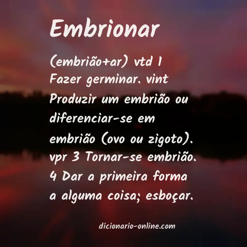 Significado de embrionar