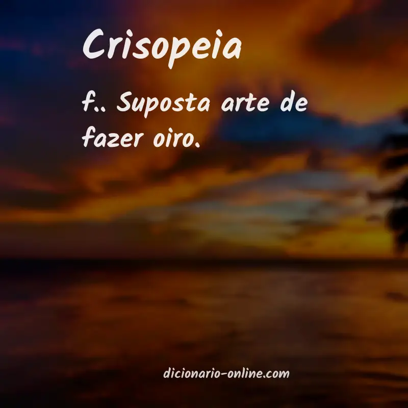 Significado de crisopeia