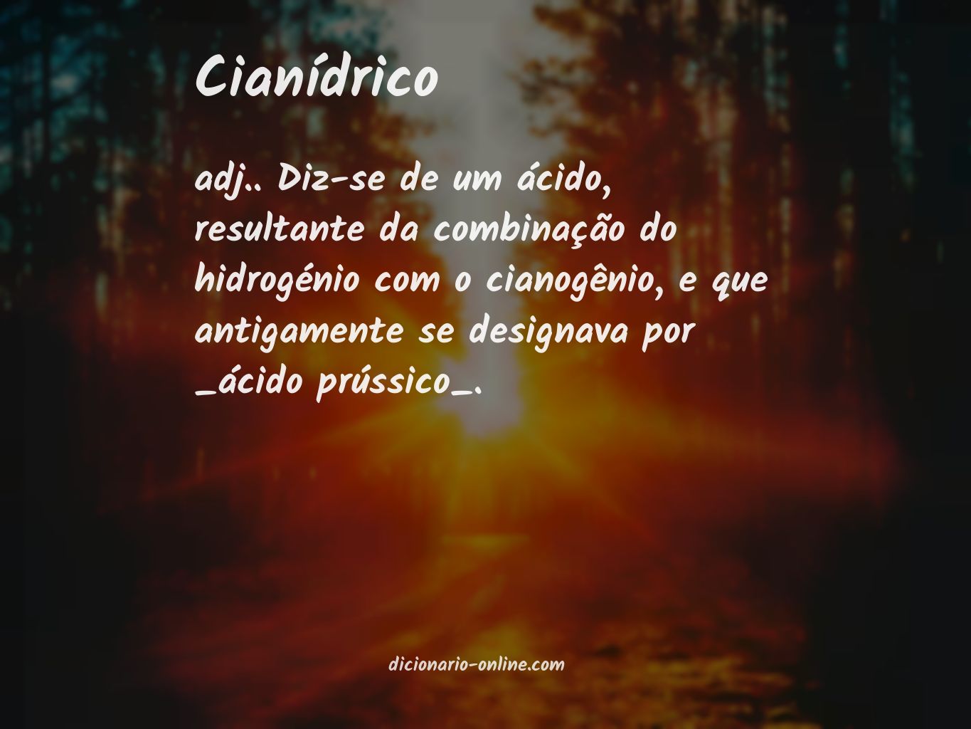 Significado de cianídrico