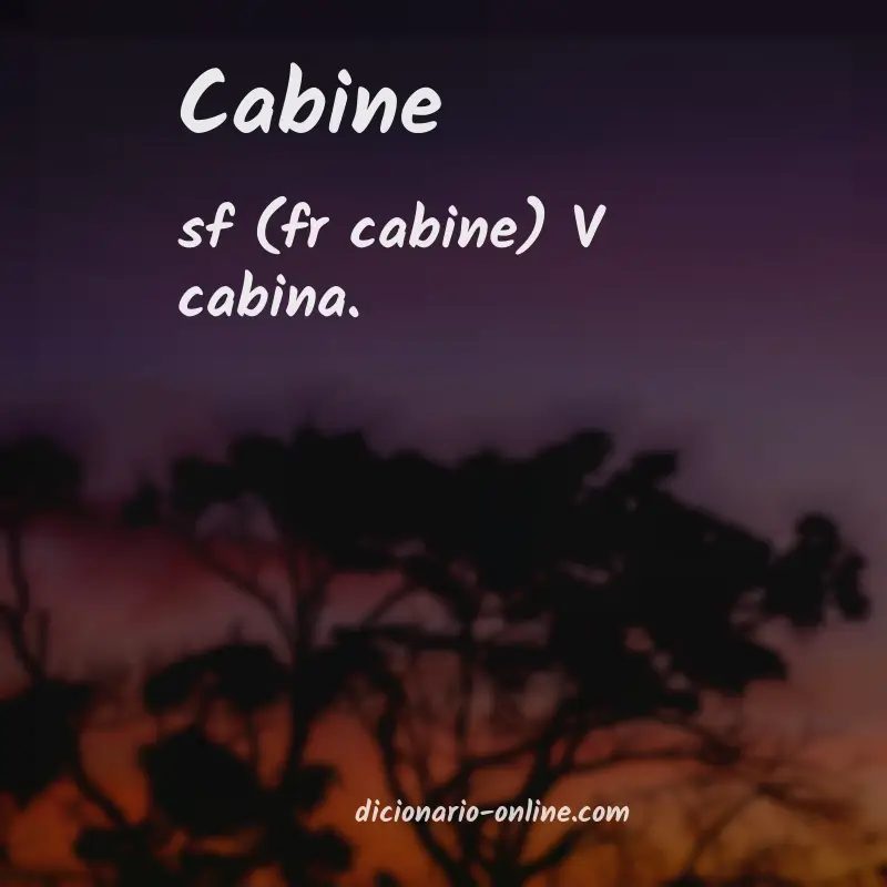 Significado de cabine