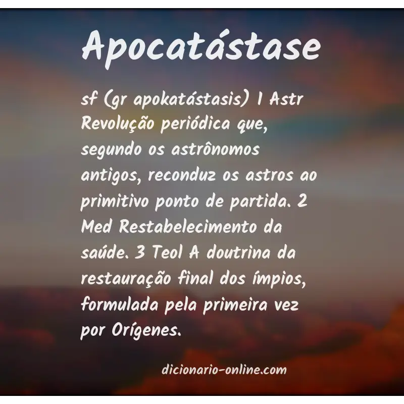Significado de apocatástase