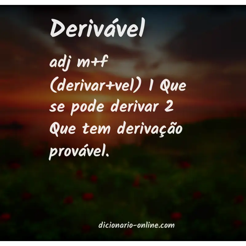 Significado de derivável