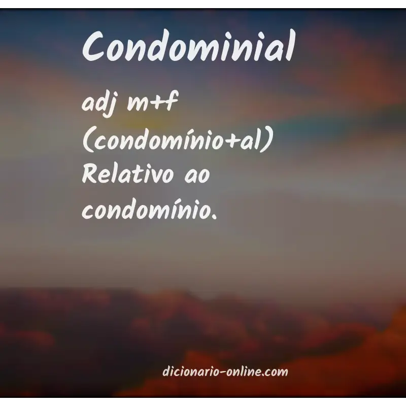 Significado de condominial