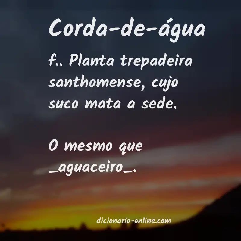 Significado de corda-de-água