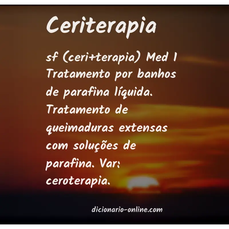 Significado de ceriterapia