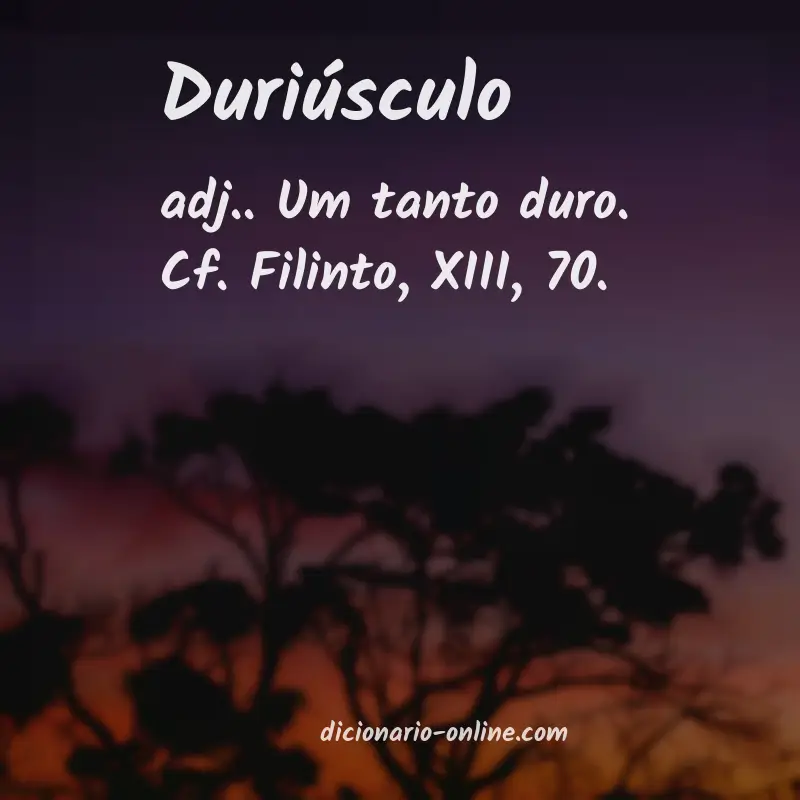Significado de duriúsculo