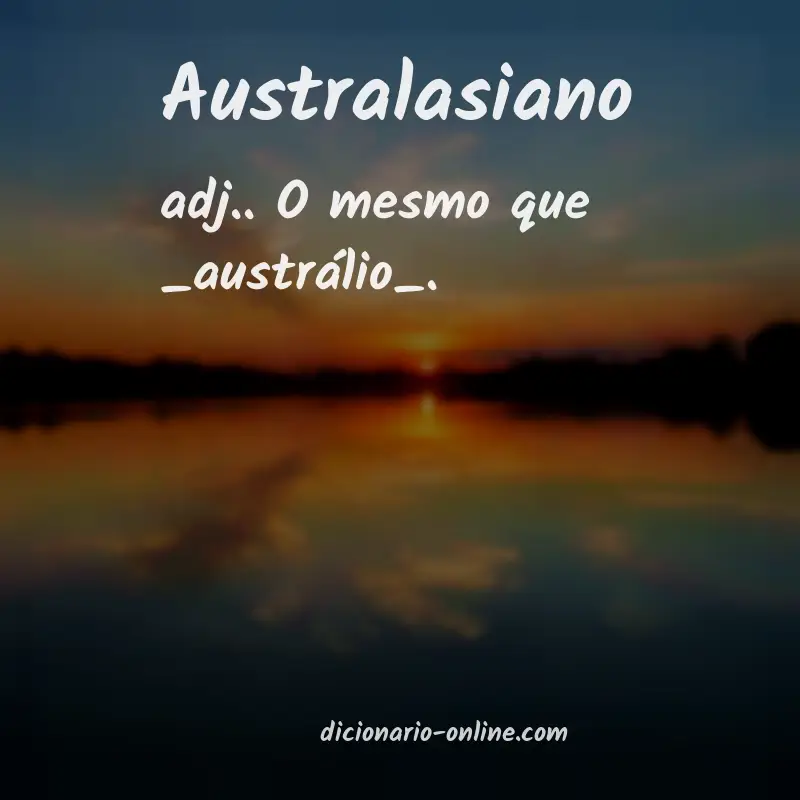Significado de australasiano