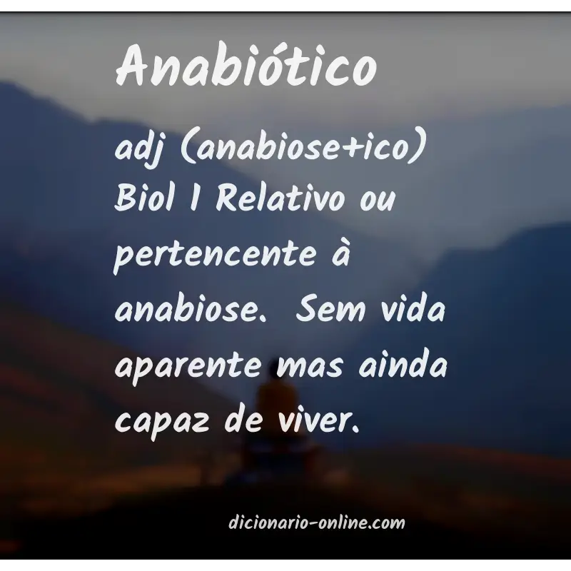 Significado de anabiótico