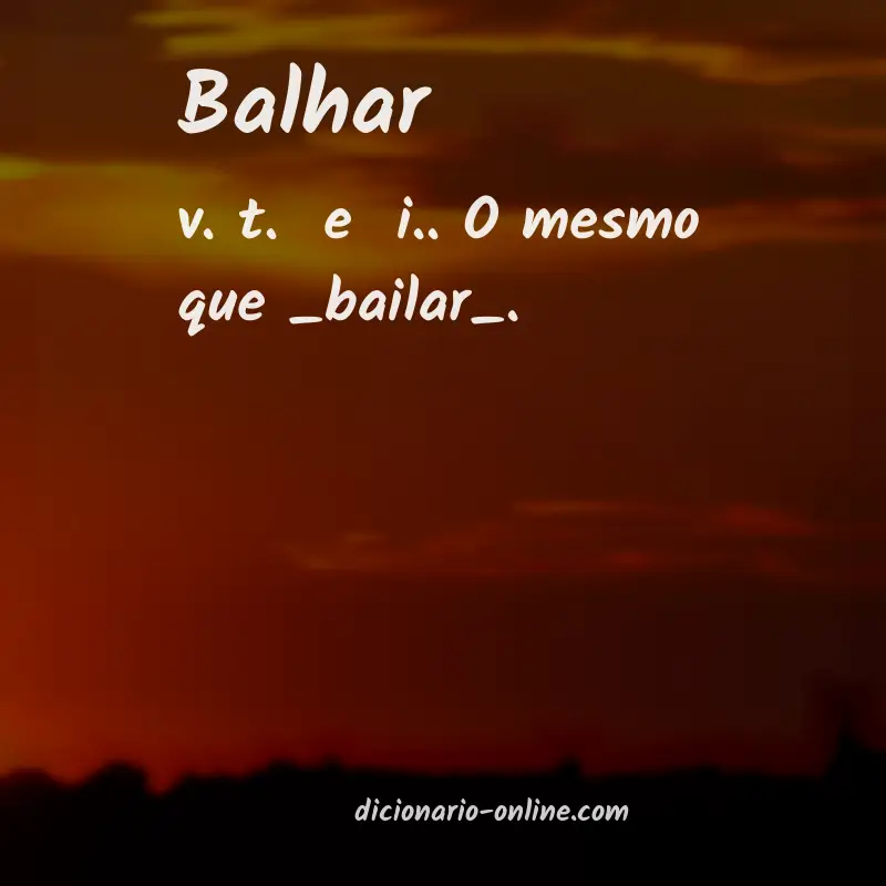 Significado de balhar