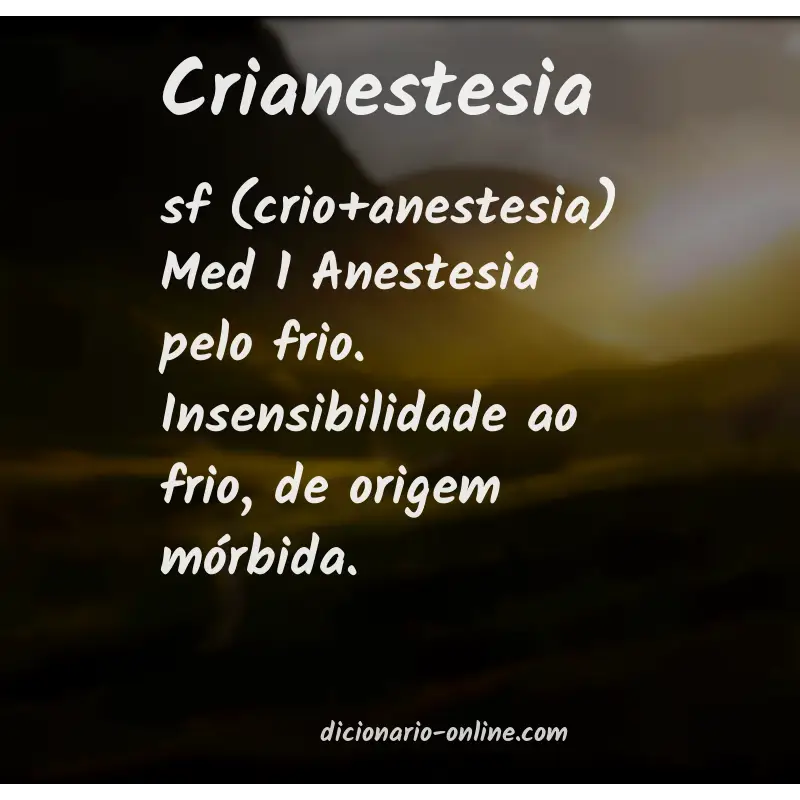 Significado de crianestesia