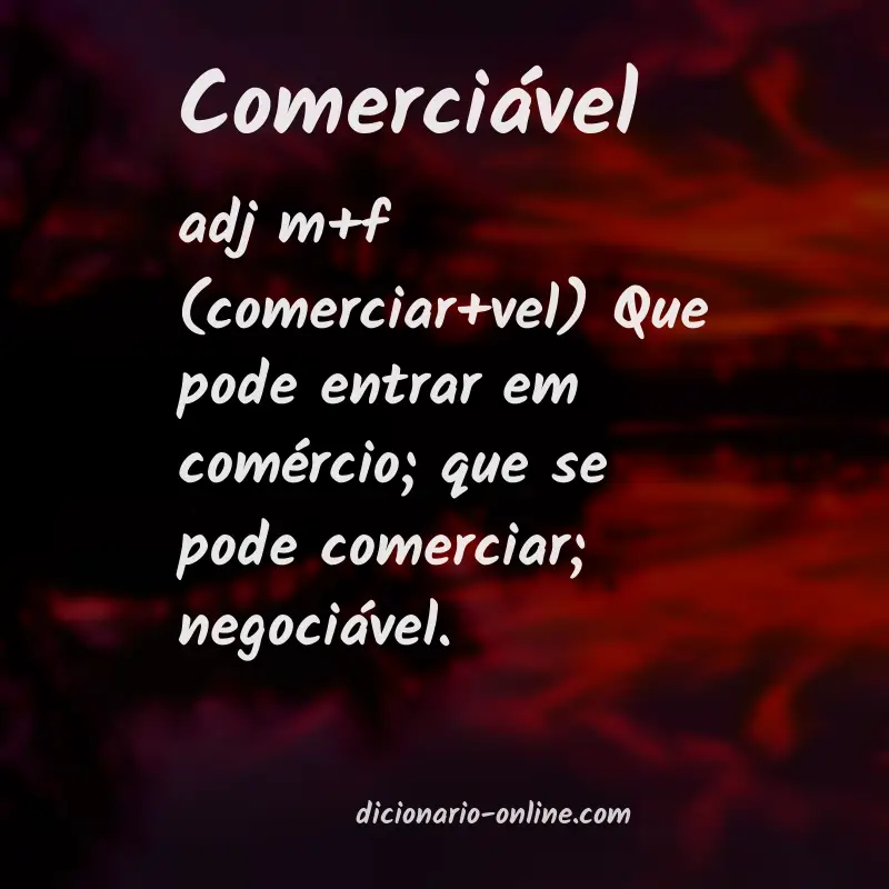 Significado de comerciável