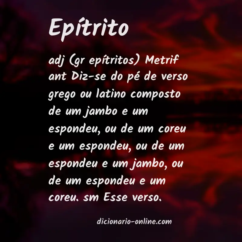 Significado de epítrito