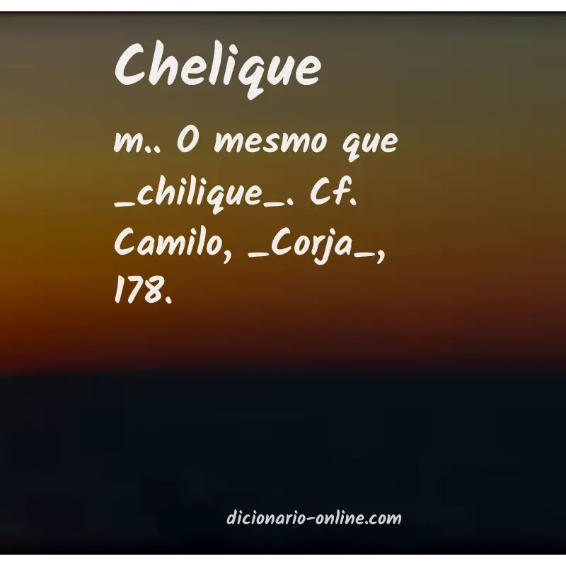 Significado de chelique