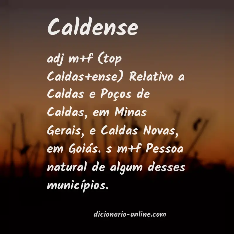 Significado de caldense