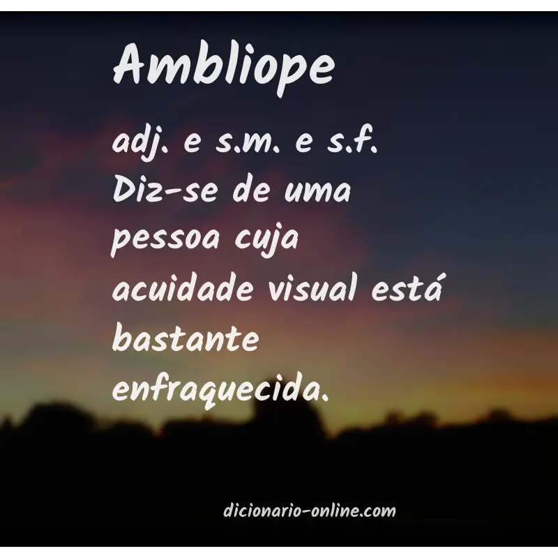 Significado de ambliope