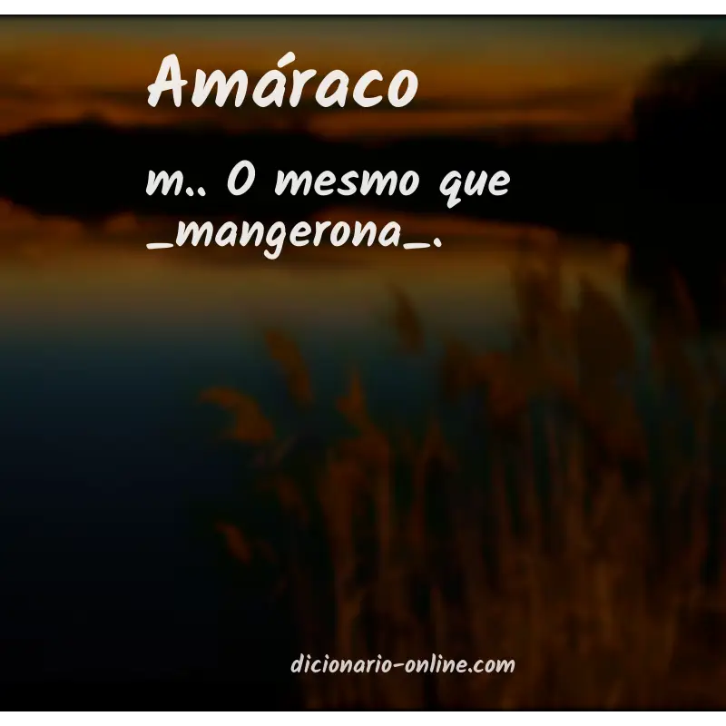 Significado de amáraco
