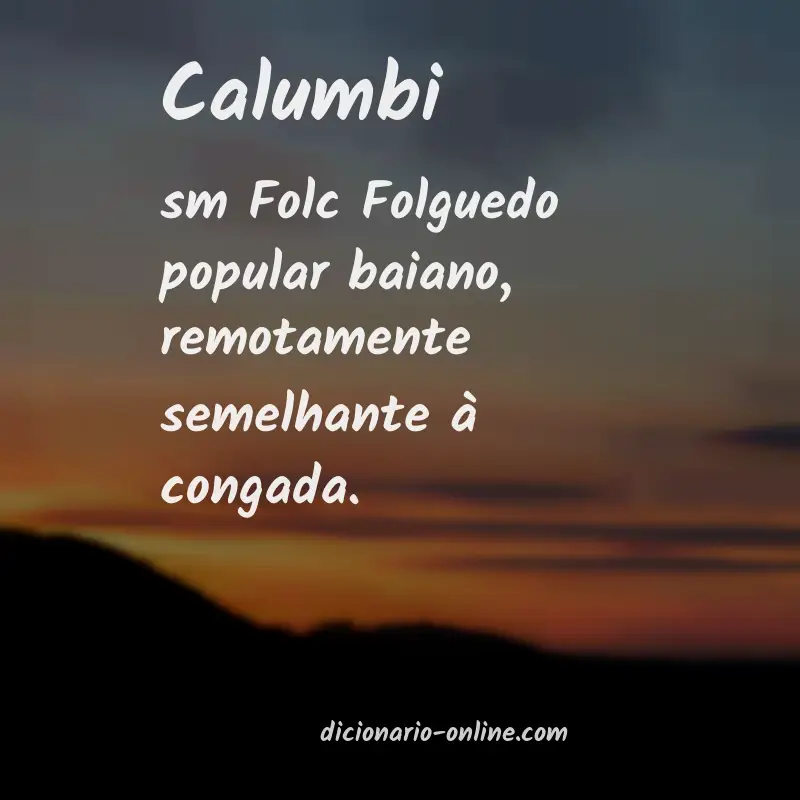 Significado de calumbi