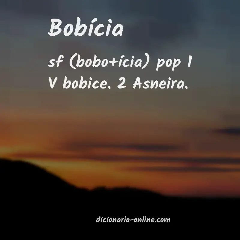Significado de bobícia