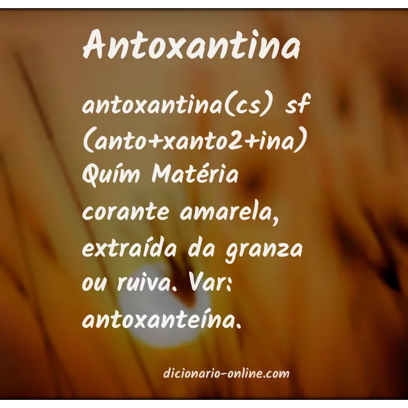 Significado de antoxantina