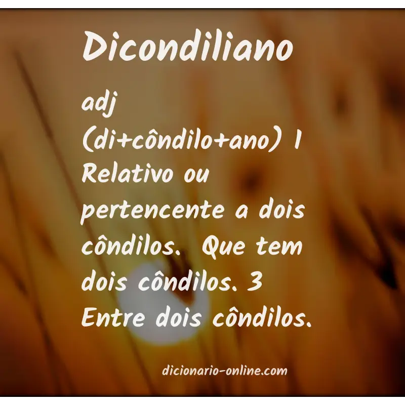 Significado de dicondiliano