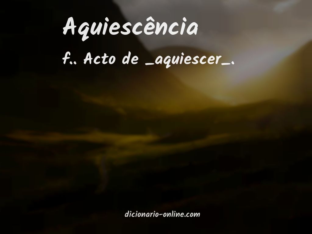 Significado de aquiescência